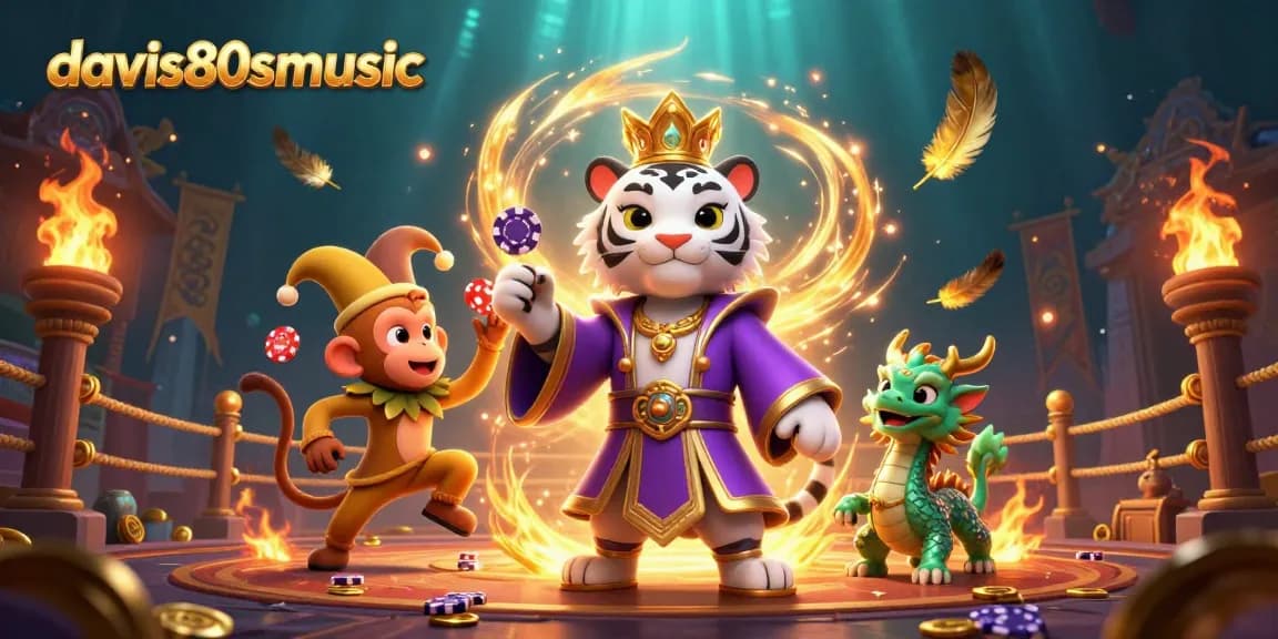 Experience the thrill of gaming at davis80smusic with our 3D casino illustration featuring vibrant characters and exciting elements.