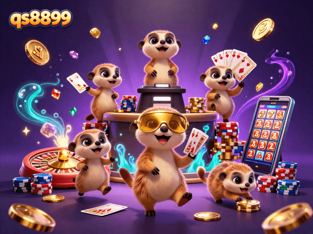 Catch the excitement at qs8899: a lively meerkat casino scene full of action and colorful game elements.