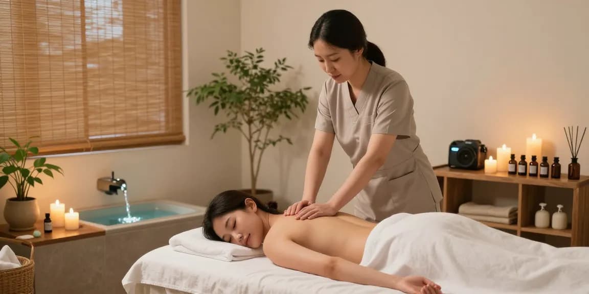 Relaxing 강서구출장마사지 in serene spa environment with gentle therapists and calming ambiance.