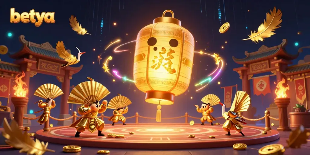 Experience betting action at Betya with a vibrant night market casino scene showcasing golden elements and radiant characters.