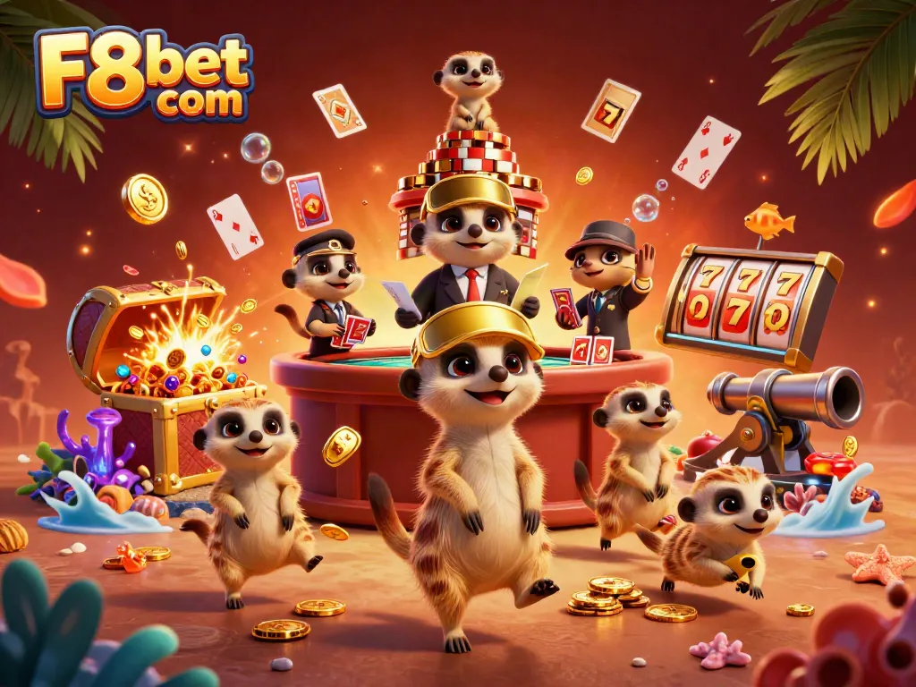Experience thrilling gaming action with F8bet com's vibrant 3D meerkat casino adventure.