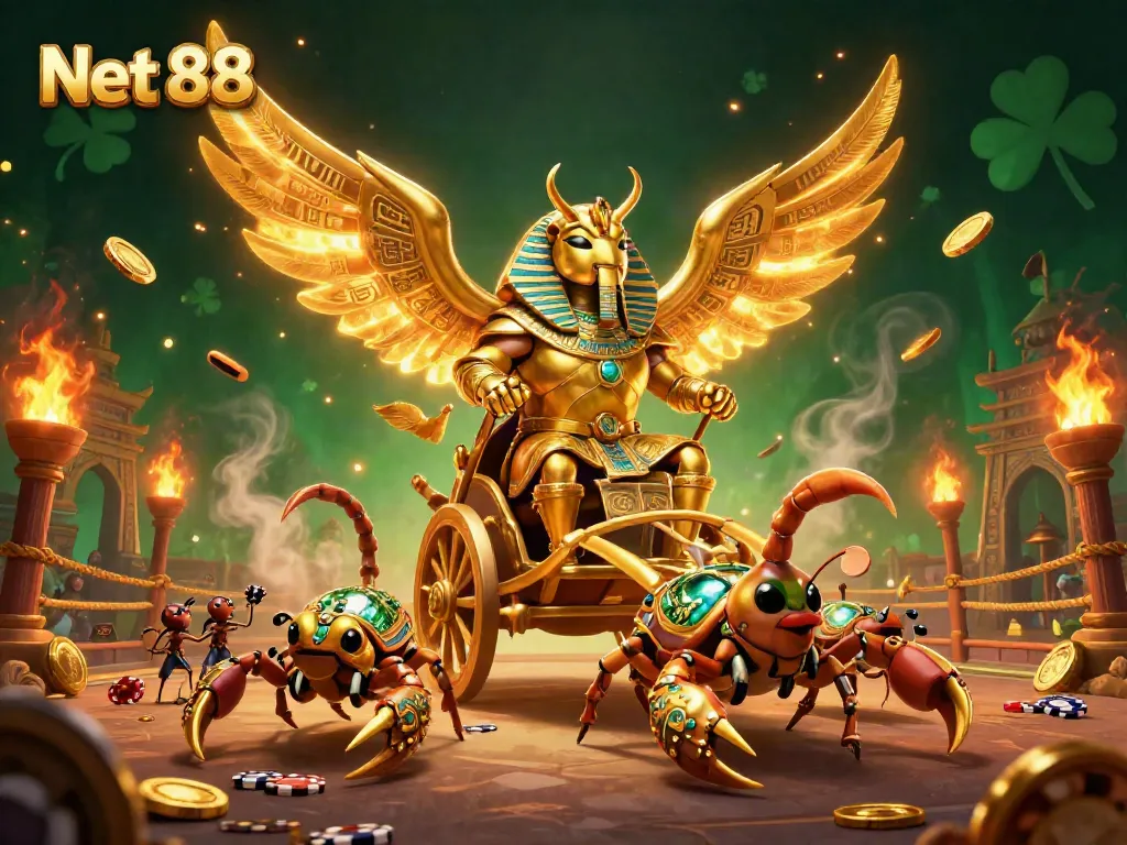 Experience thrilling action with Net 88 in a vibrant casino world featuring powerful characters and dynamic game elements.