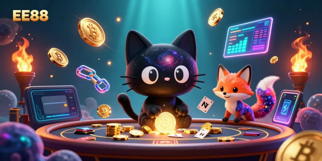 Experience engaging gameplay in EE88's cosmic casino with attractive digital elements.