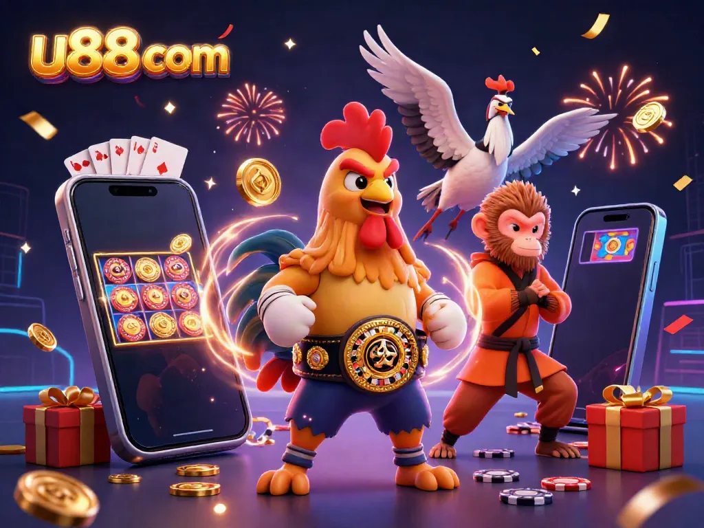 Engage in thrilling gameplay at u88 com with lively characters and festive casino elements.