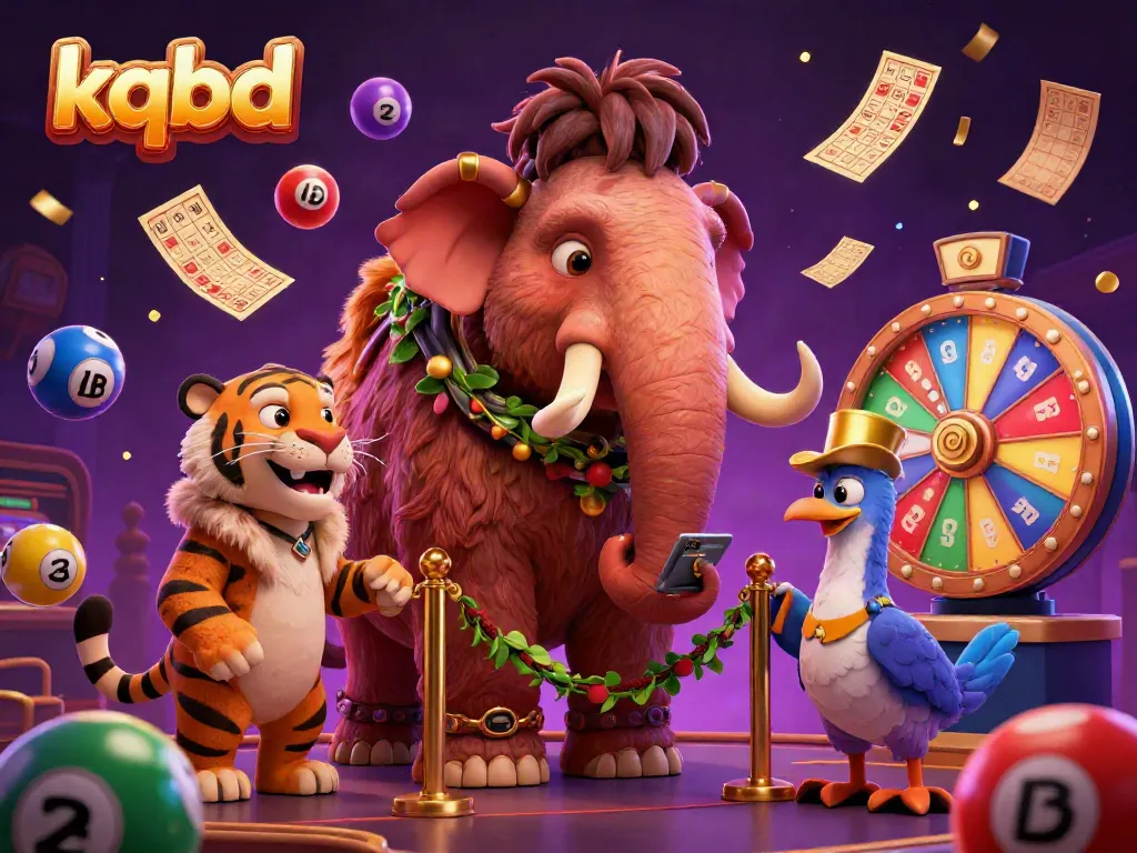 Experience kqbd live with a vibrant, dynamic casino scene featuring a woolly mammoth bouncer and lottery elements.