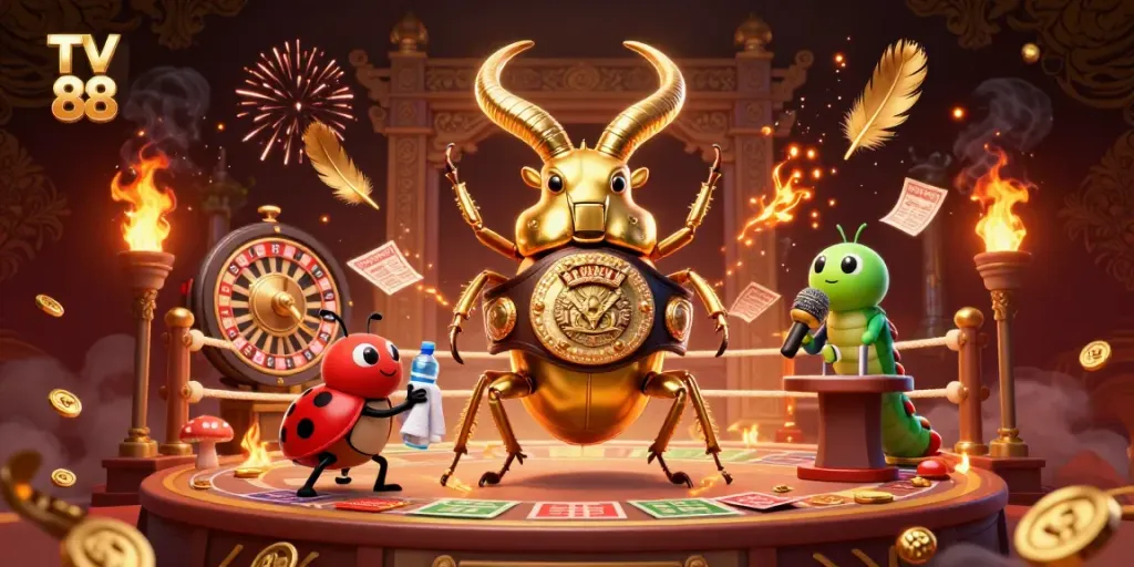 Engage with TV 88's vibrant sports betting scene showcasing characters in an energetic casino setting.