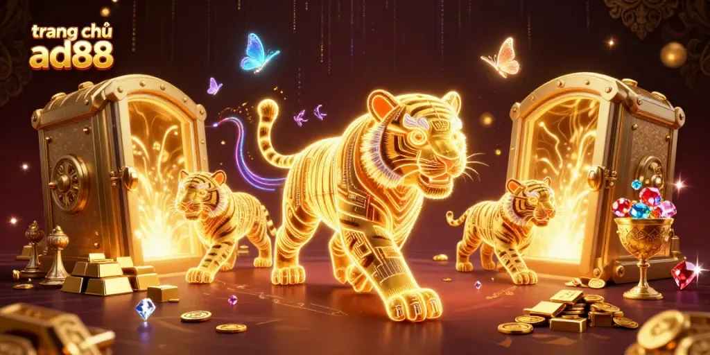 Experience the excitement of trang chủ ad88 with an energetic casino scene filled with dazzling treasures.