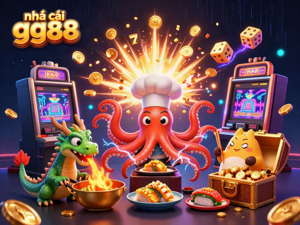 Experience exciting gameplay at nhà cái gg88 with vibrant, dynamic 3D casino elements in colorful action.